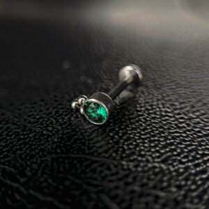 Labret couleur verte idéal oreille V4 1.2x8MM