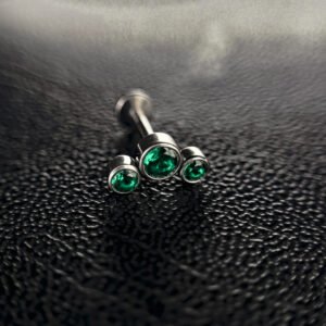 Labret couleur verte idéal oreille V3 1.2x8MM