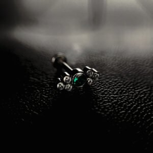 Labret couleur verte idéal oreille V5 1.2x8MM